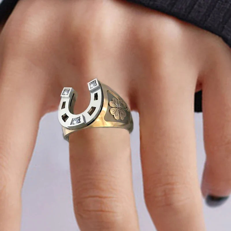Men's lucky horseshoe ring Dream Horse