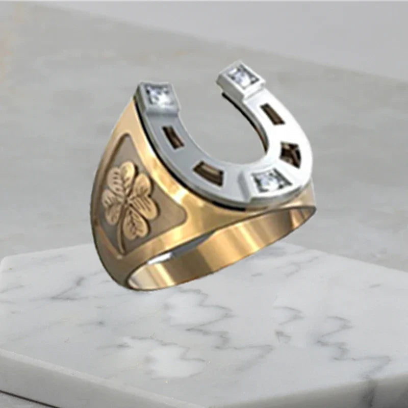 Men's lucky horseshoe ring Dream Horse