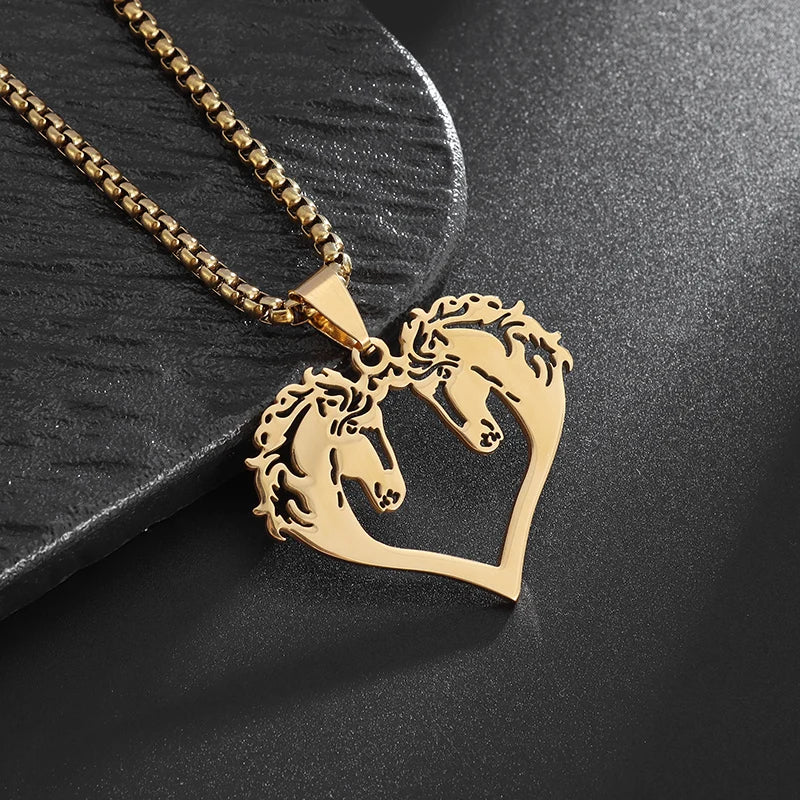 Horse head heart necklace Dream Horse