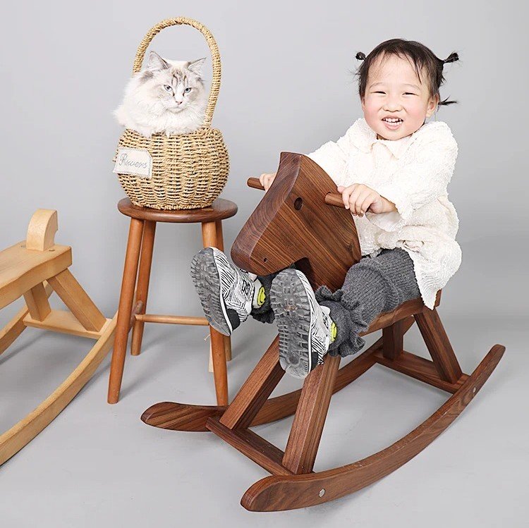 Small wooden rocking horse (2)