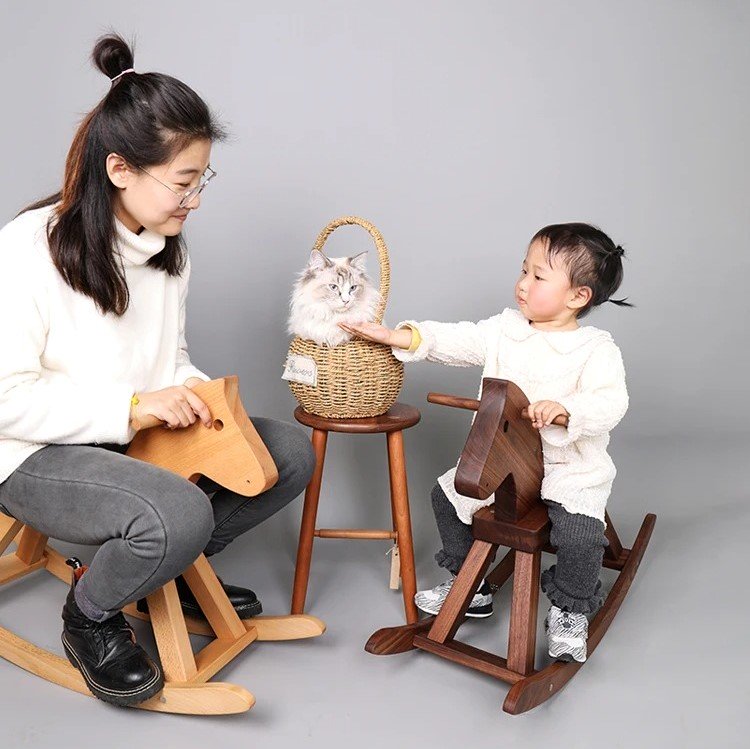 Small wooden rocking horse