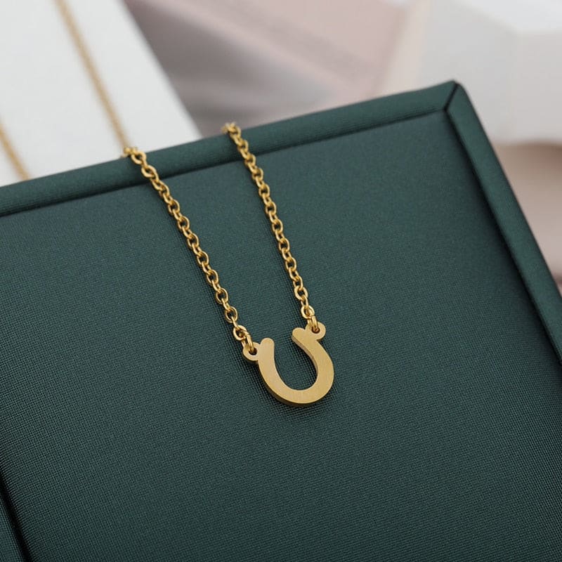 small gold horseshoe necklace - Dream Horse