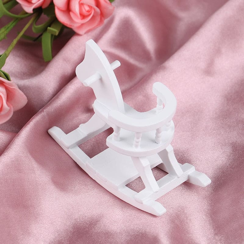 White wooden horse rocking (Miniature) - Dream Horse