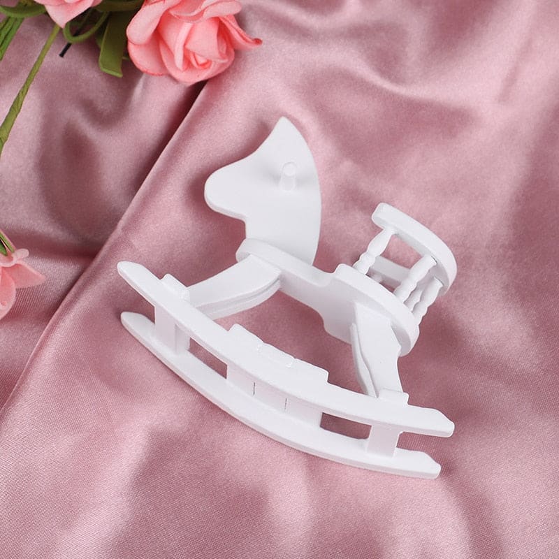 White wooden horse rocking (Miniature) - Dream Horse