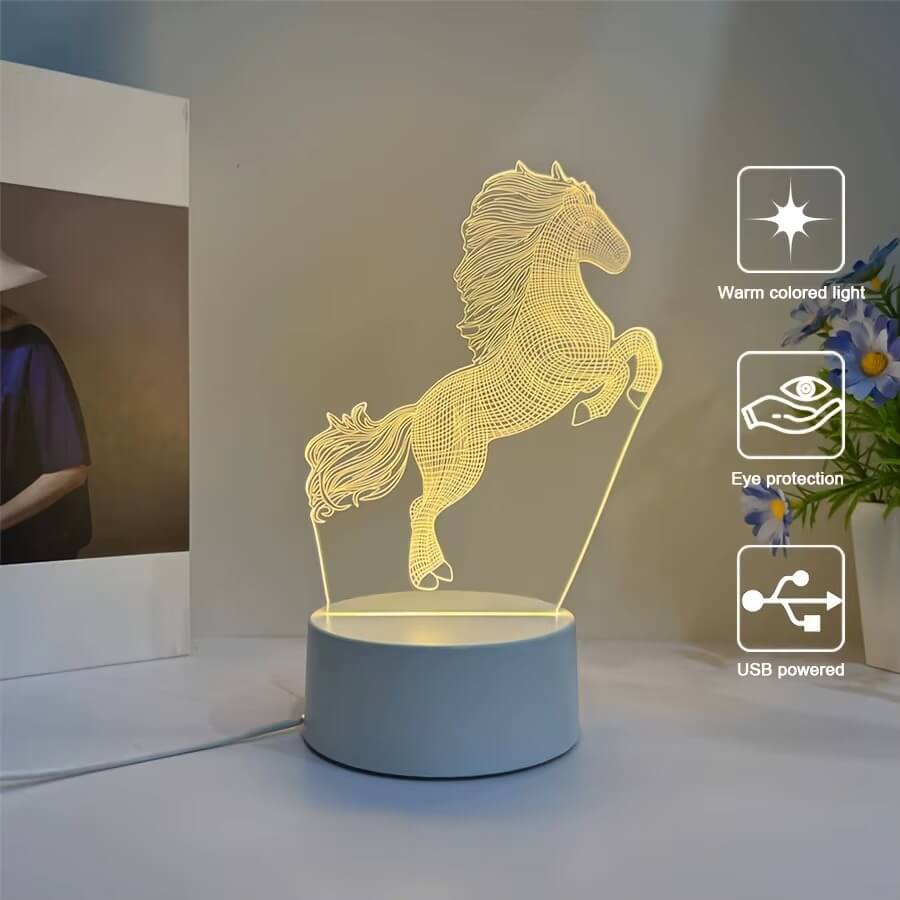 3D horse night light
