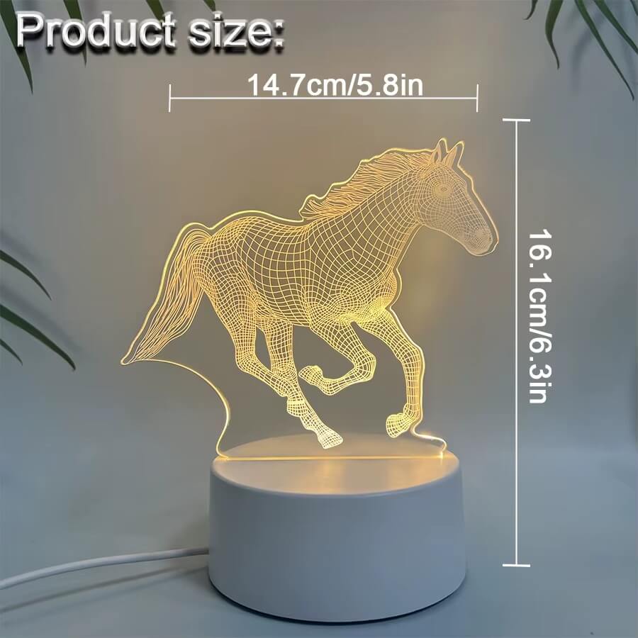 3D horse night light