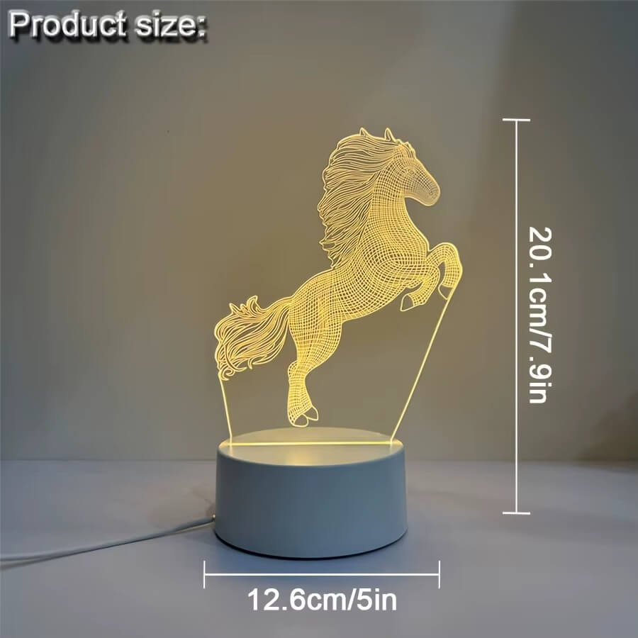 3D horse night light