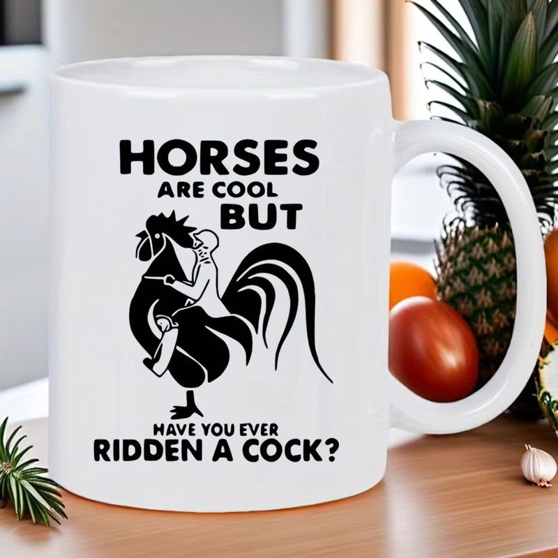 Coffee mug with horses