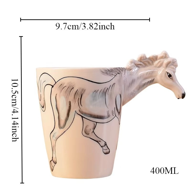 Coffee mug with horses