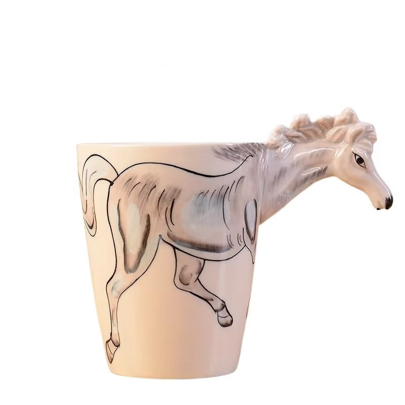 Coffee mug with horses