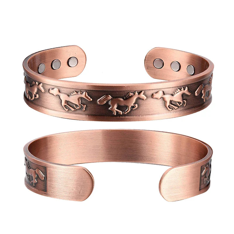 Copper horse bracelet