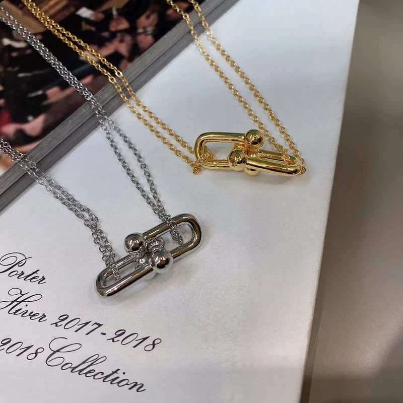 Horse shoe charm necklace