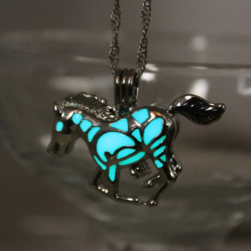 Blue horse necklace