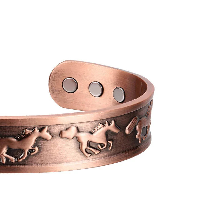 Copper horse bracelet
