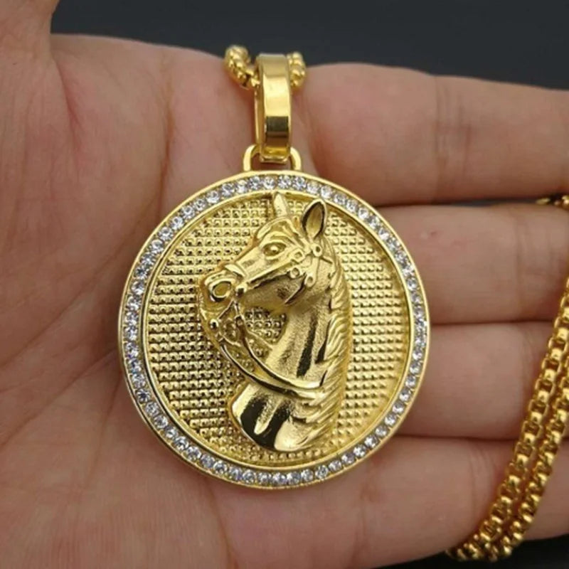 Horse coin necklace