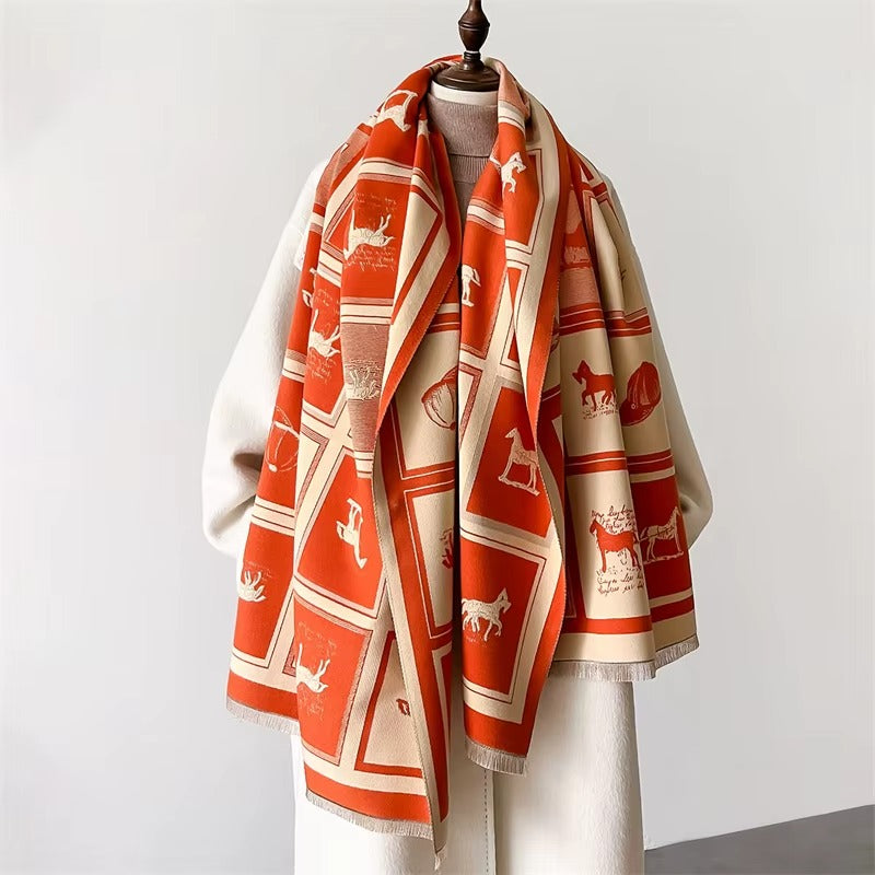 Horse and jockey scarf