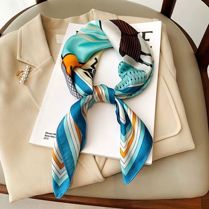 Horse print silk scarf