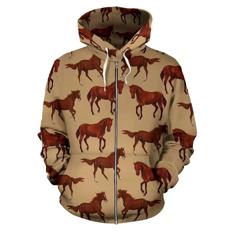 Horse zipper hoodie