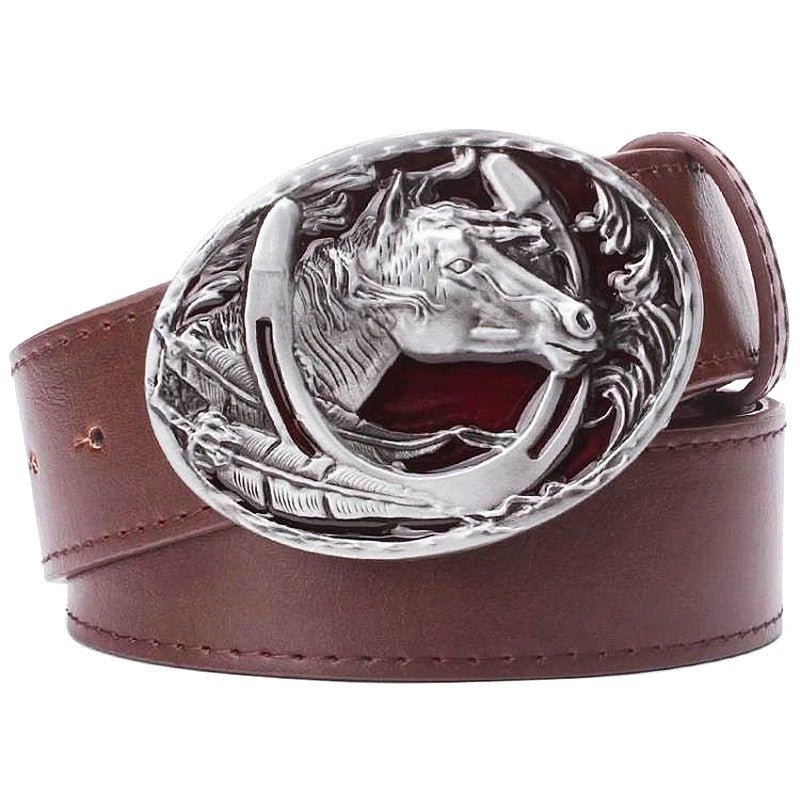 Horseshoe belt buckle holder