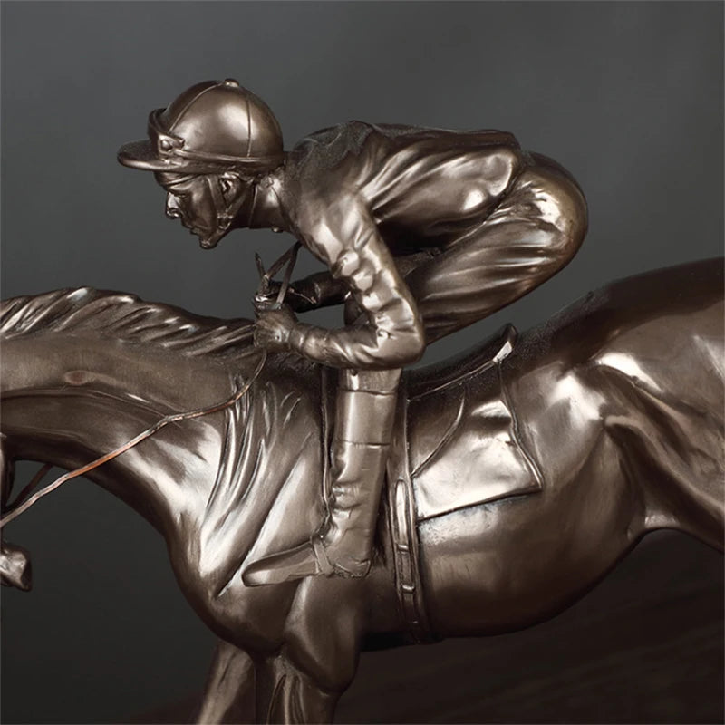 Horse racing statue