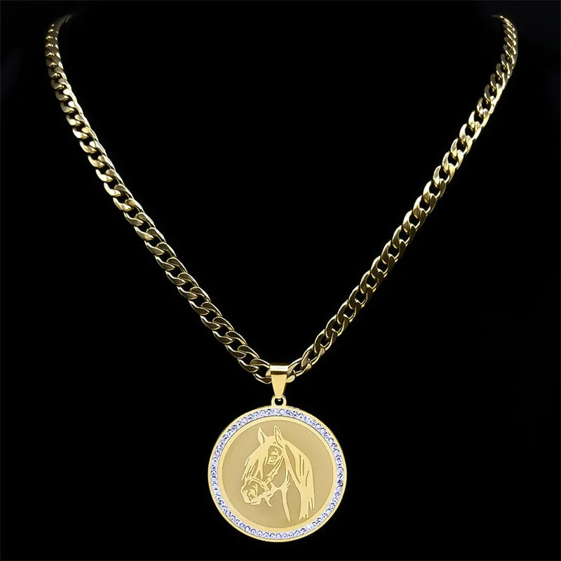 Horse medallion necklace