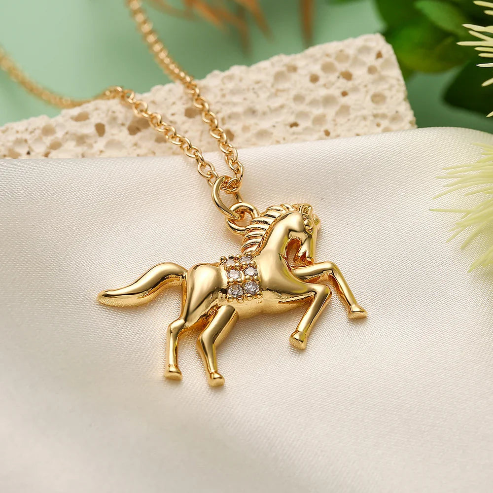 Crystal horse pendant