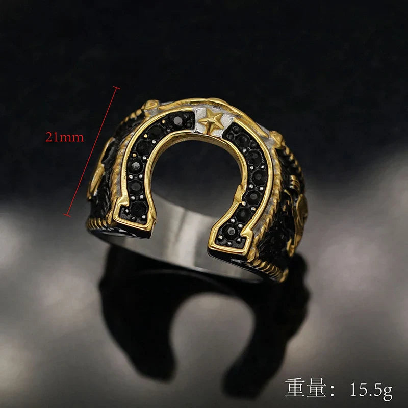 Original black horse shoe ring