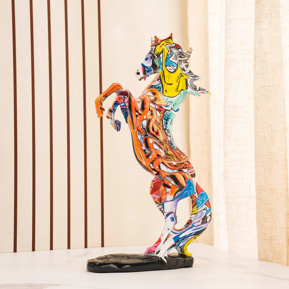 Painted horse statue