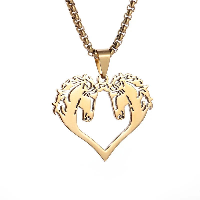 Horse head heart necklace Dream Horse