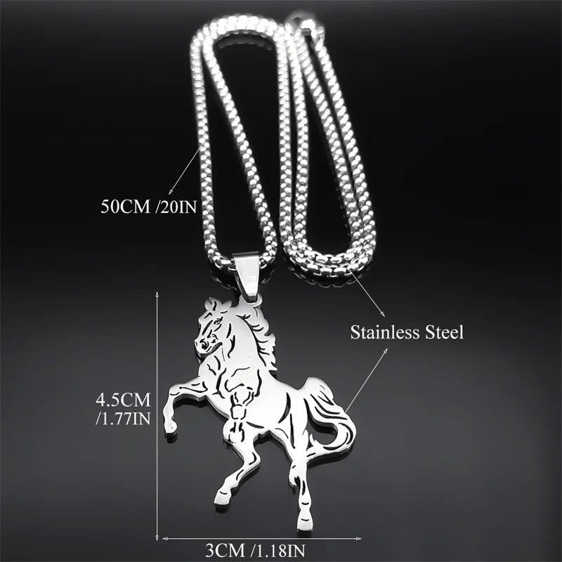 Jumping horse necklace