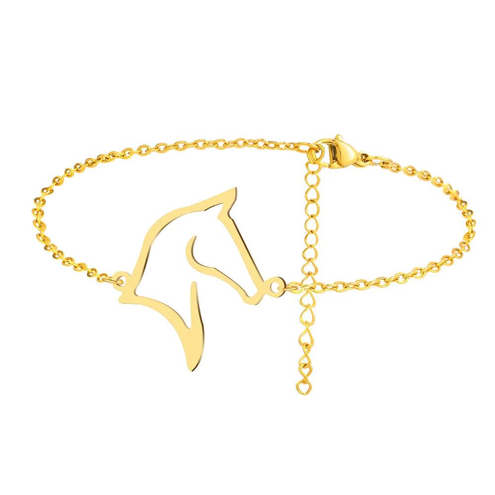 Horse gold bracelet