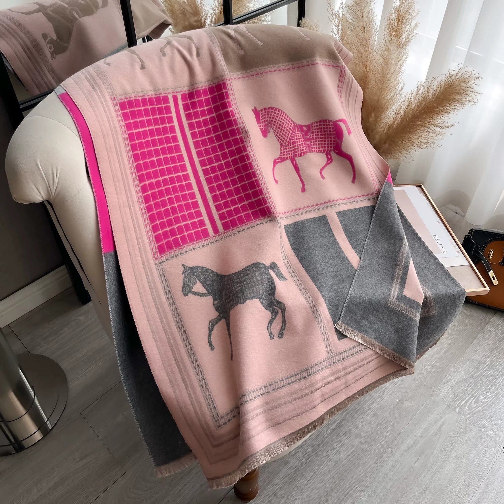 Scarf with horse design