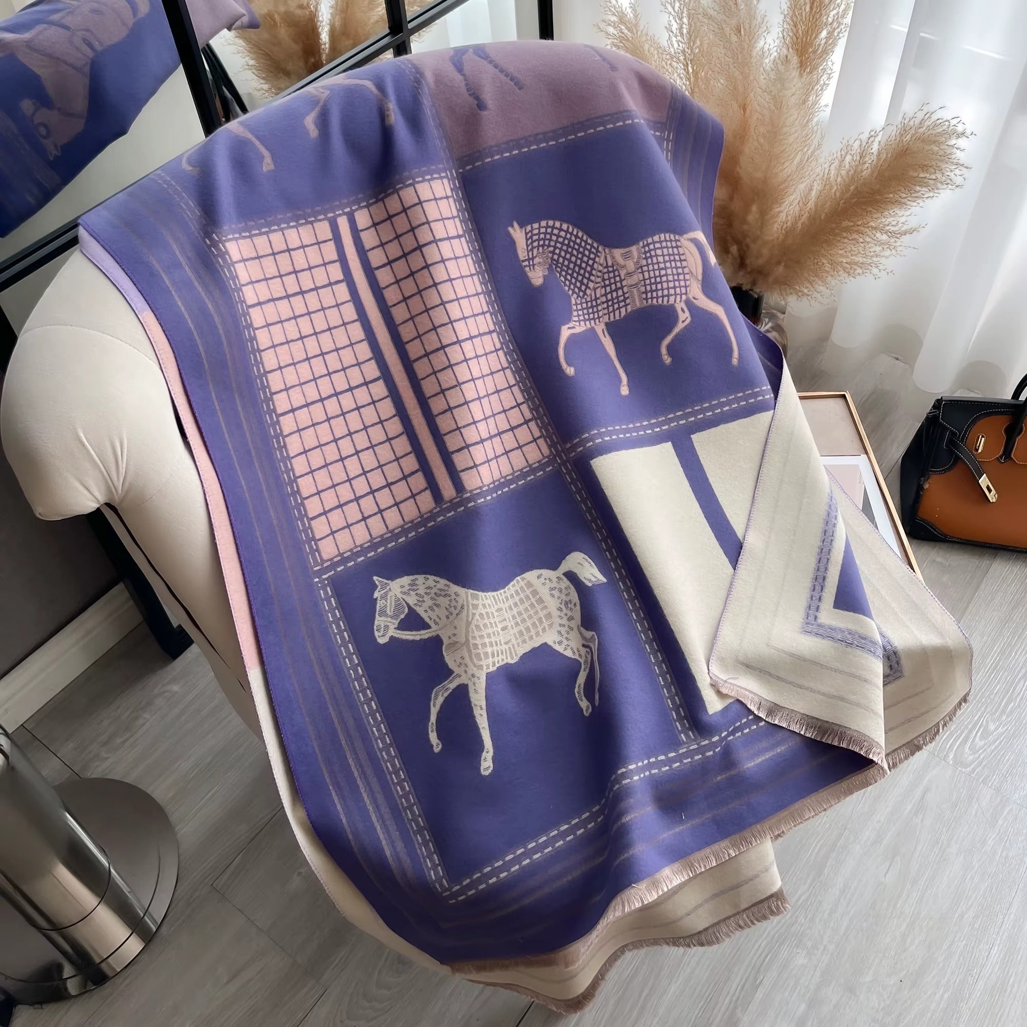 Scarf with horse print