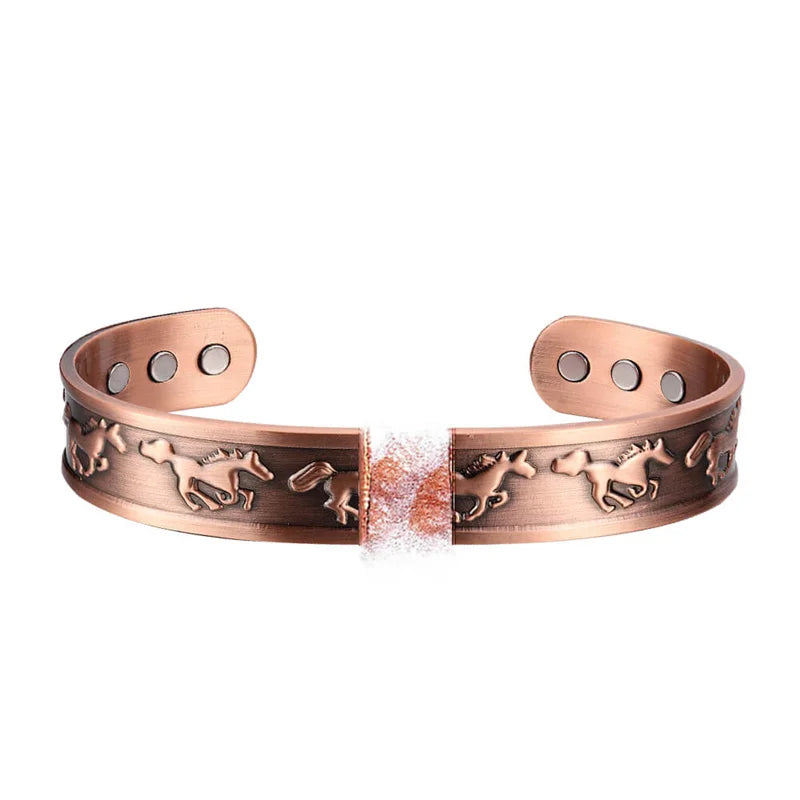 Copper horse bracelet