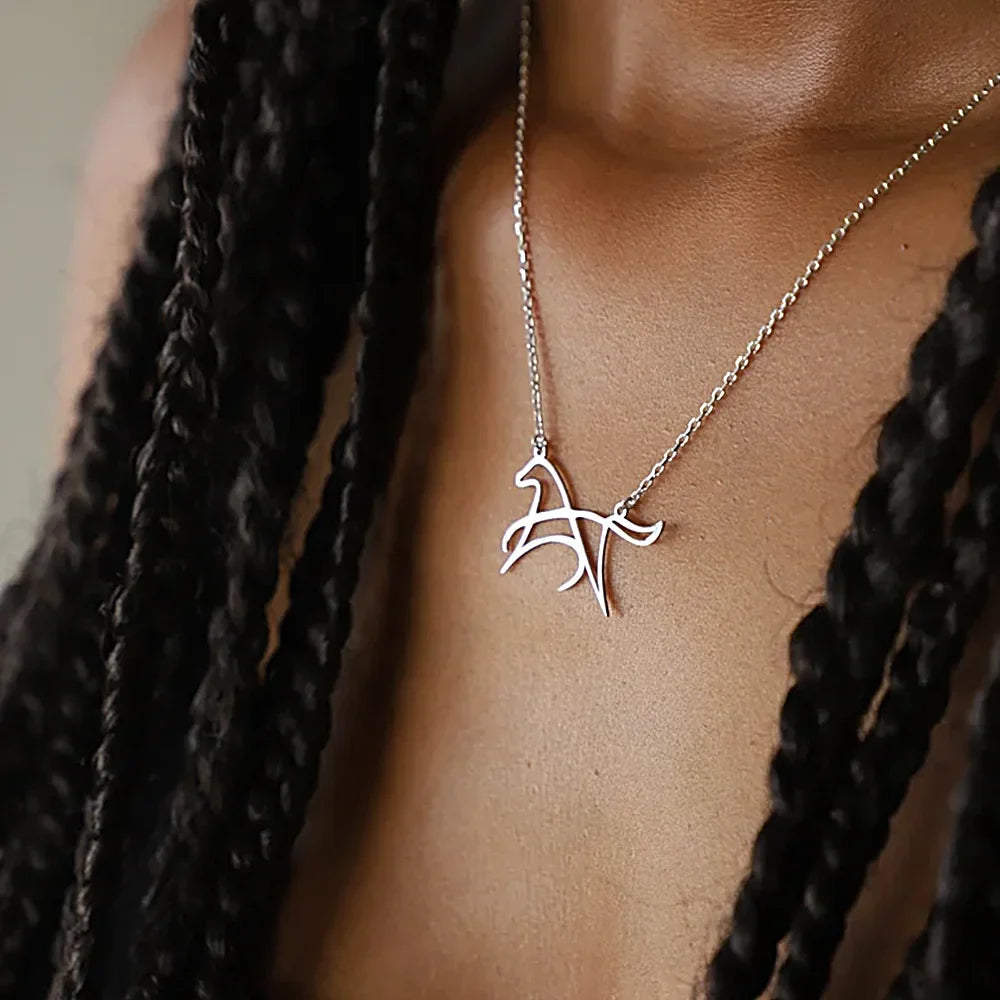 Horse necklace sterling silver