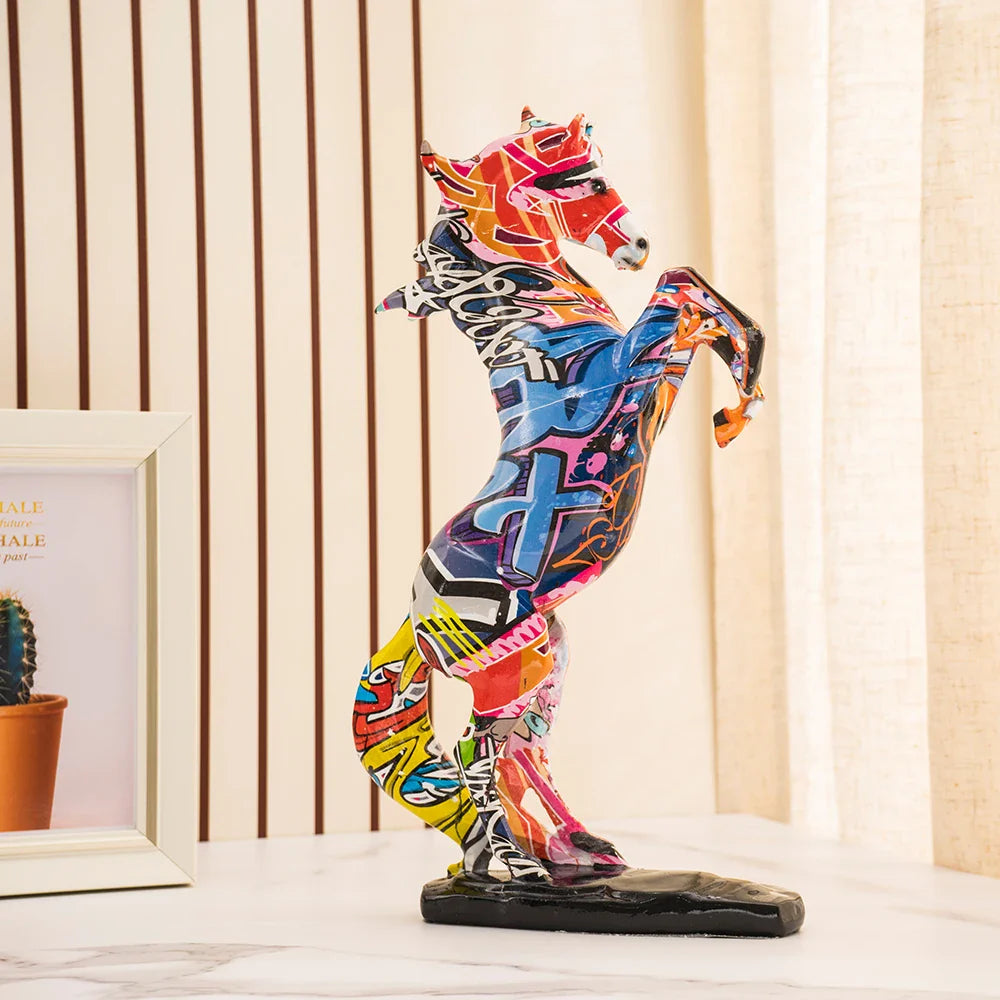 Painted horse statue
