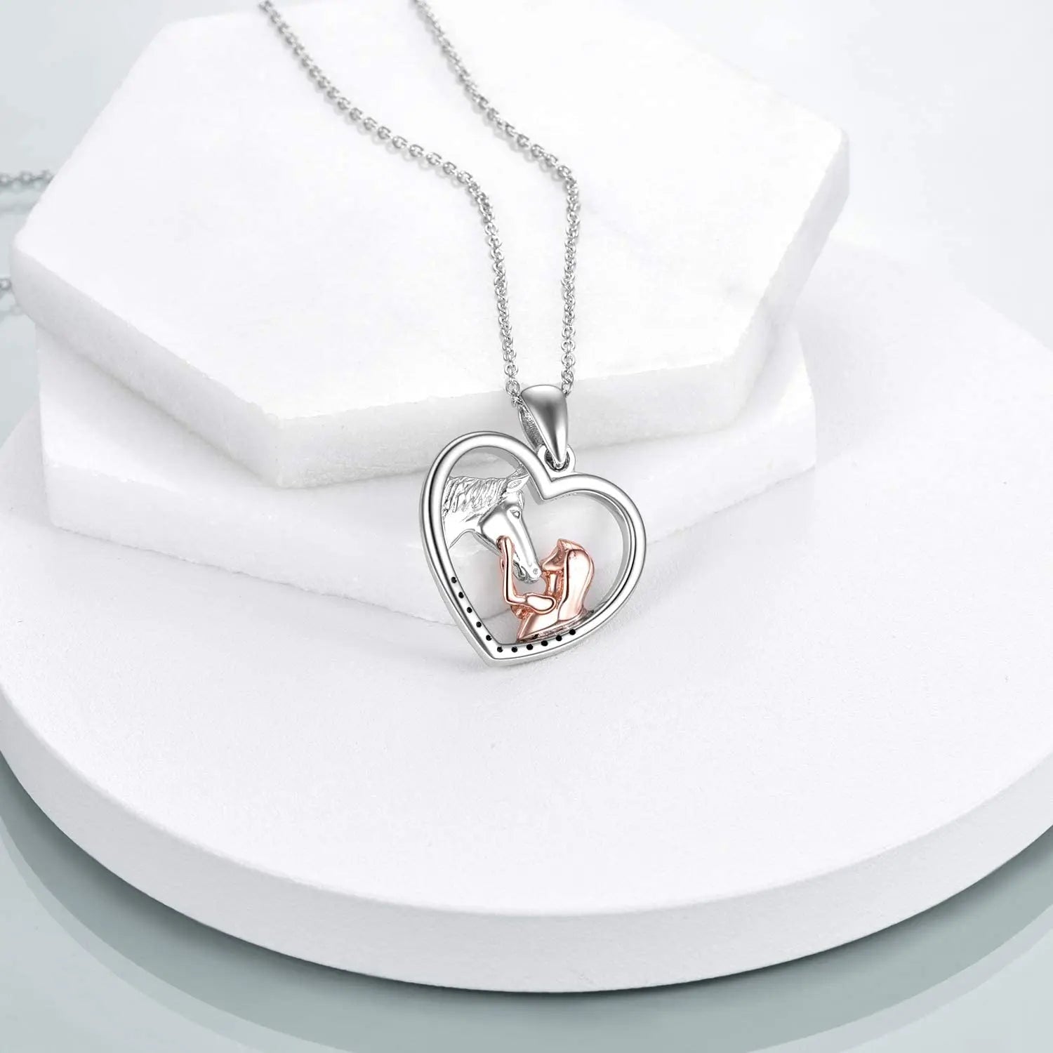 Children's silver horse necklace
