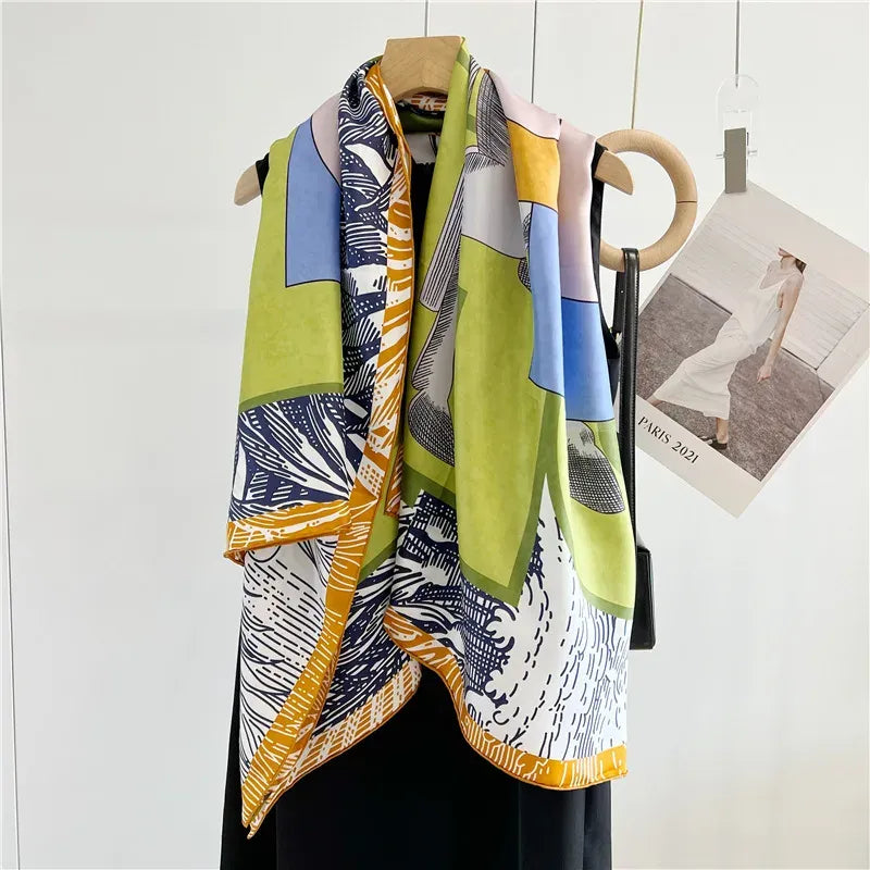 Silk scarf horse motif