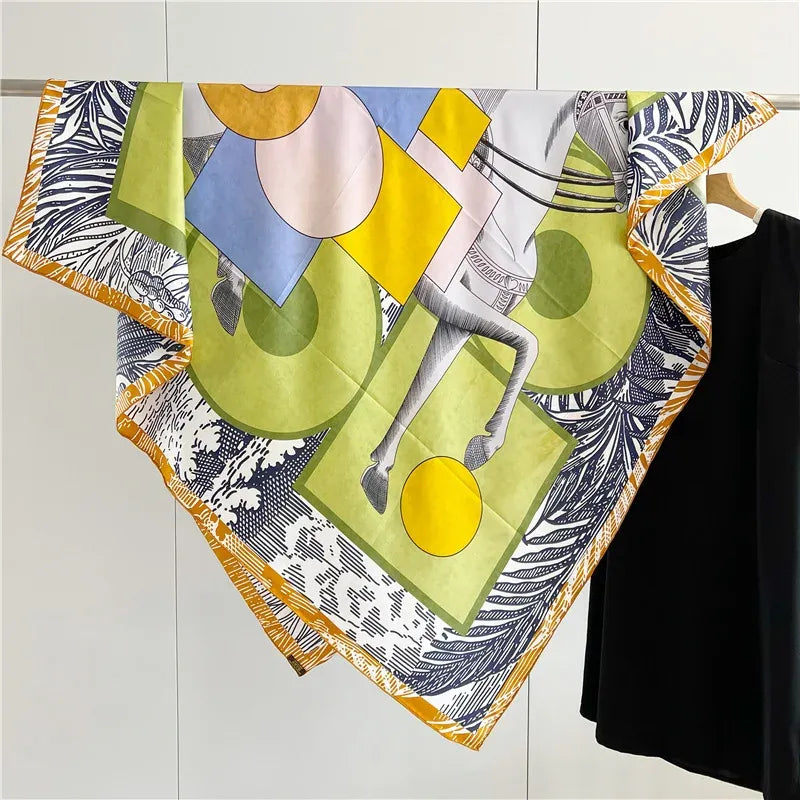 Silk scarf horse motif