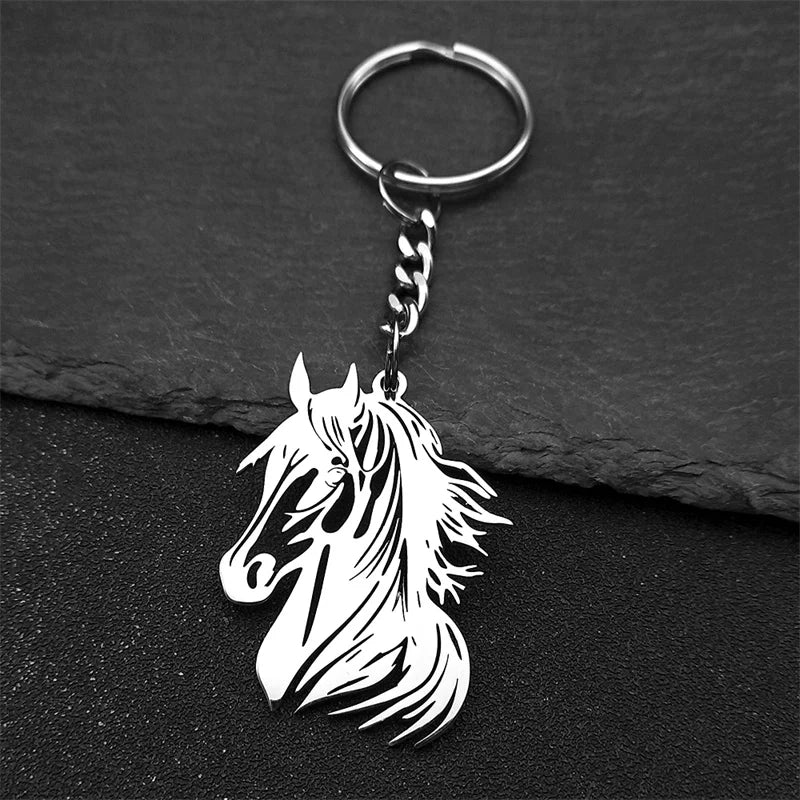 Silver Horse Keychain