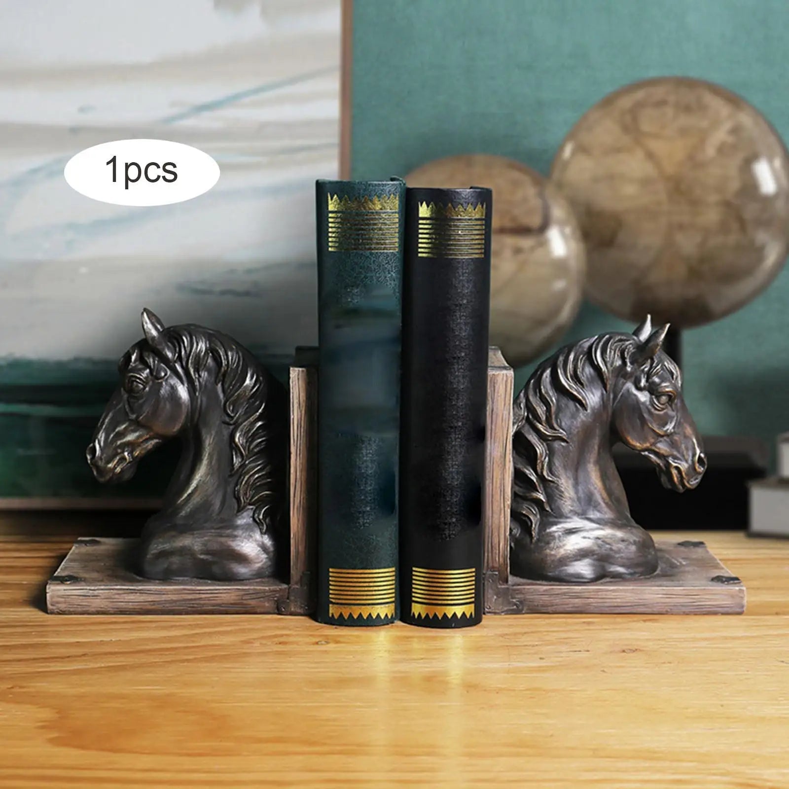 Antique horse bookends