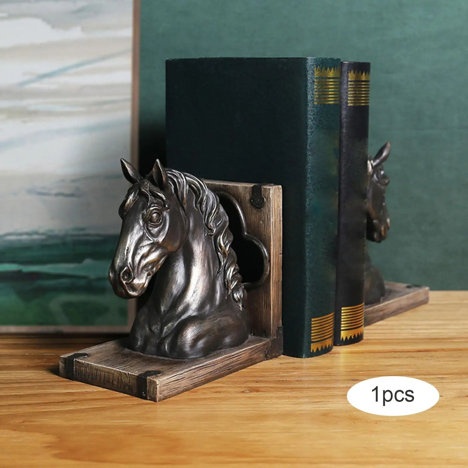 Antique horse bookends