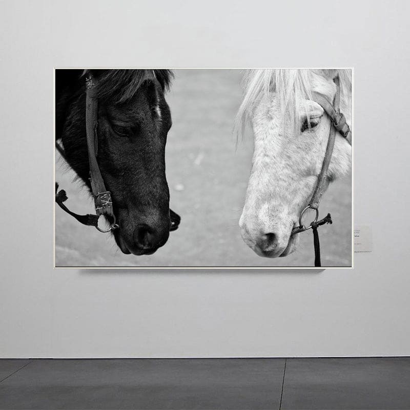 Black and white horse painting on canvas - Dream Horse
