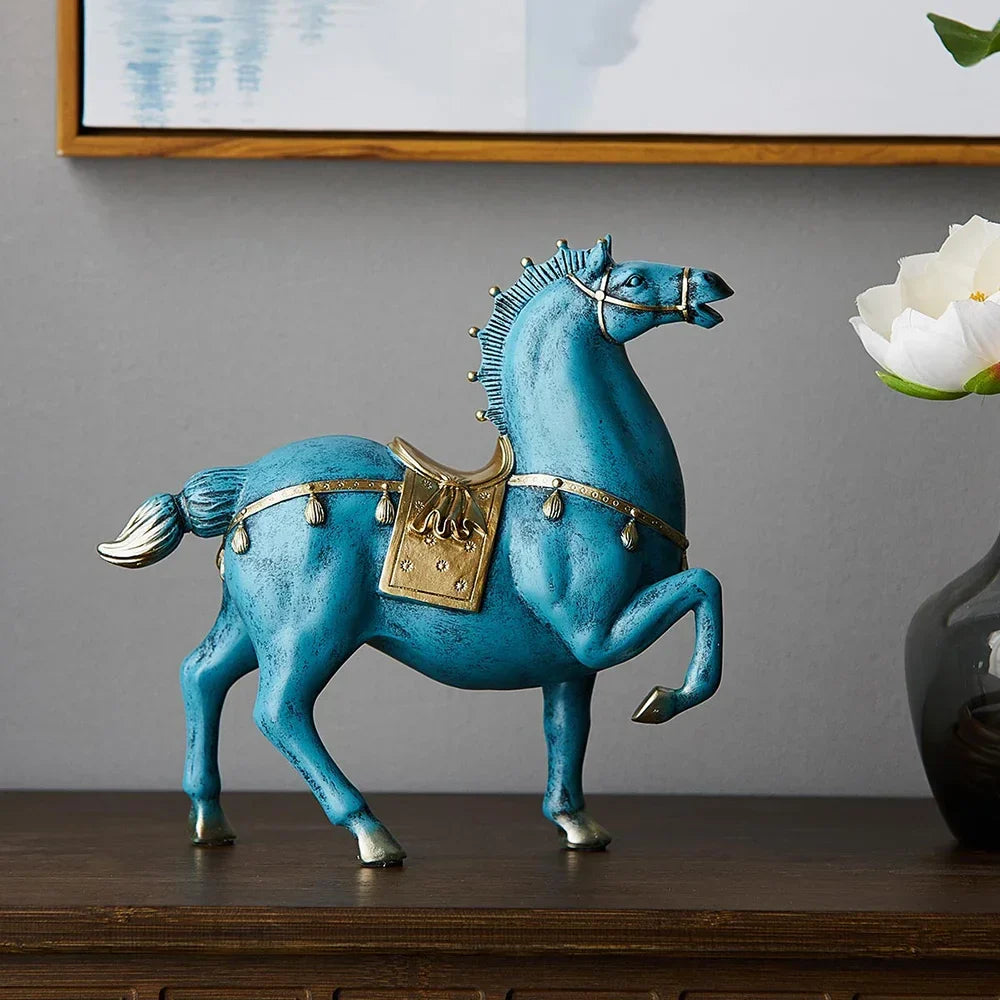 Blue horse statue