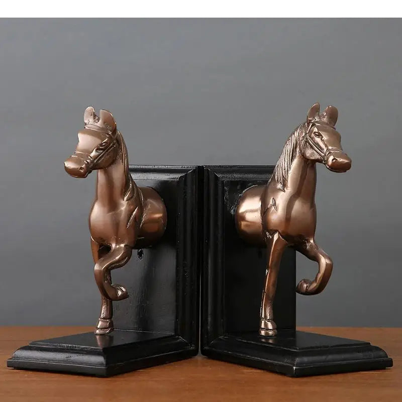 Copper horse bookends