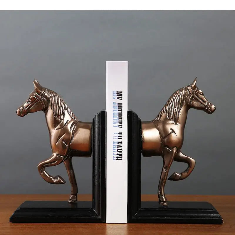 Copper horse bookends