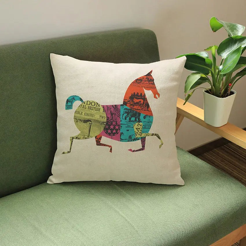 Equestrian decorative pillow