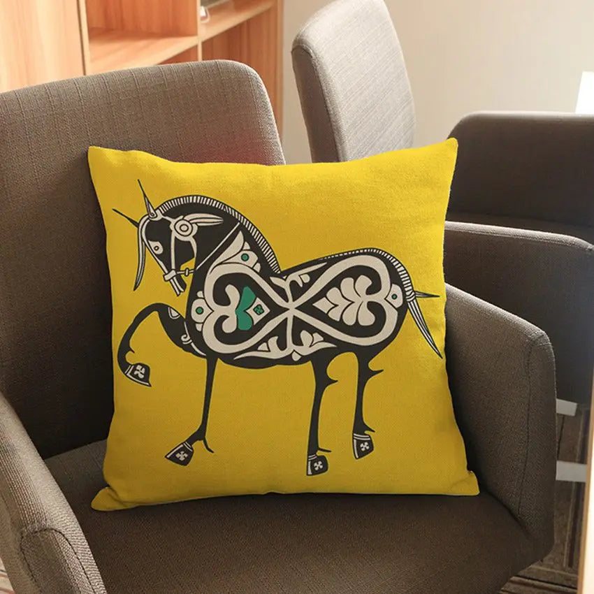 Equestrian throw pillow