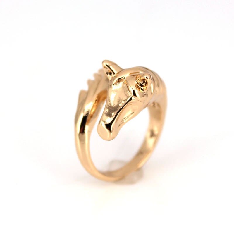 Gold horse head ring - Dream Horse