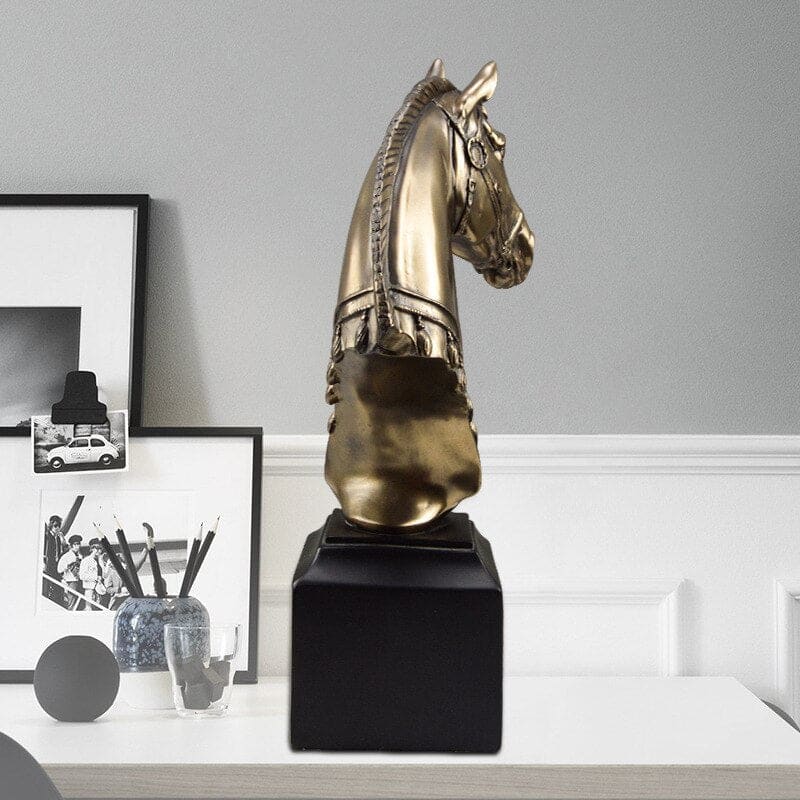 Gold Horse Head Statue - Dream Horse